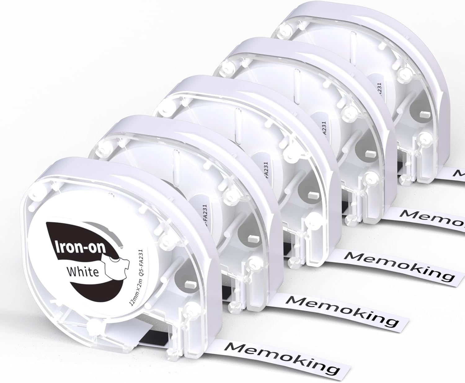 Memoking Label Maker Tape for Letratag, Compatible with Dymo Refills, 12Mm X 4M P12 Pro Label Tape for Letra Tag LT-100H LT-100T Qx50, 5-Pack
