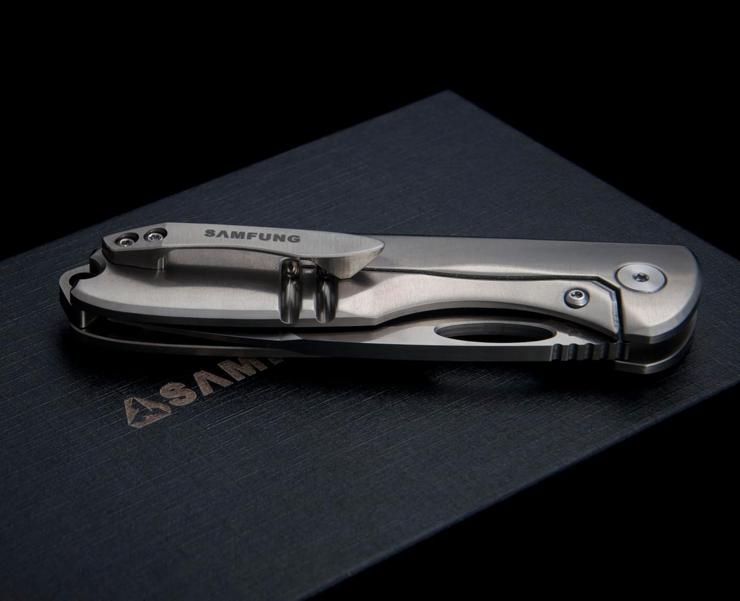 SAMFUNG Folding Pocket Knife, 3 Inch D2 Steel Blade and Titanium Handle, EDC Knife for Outdoor Camping Gift (Titanium) image number 5