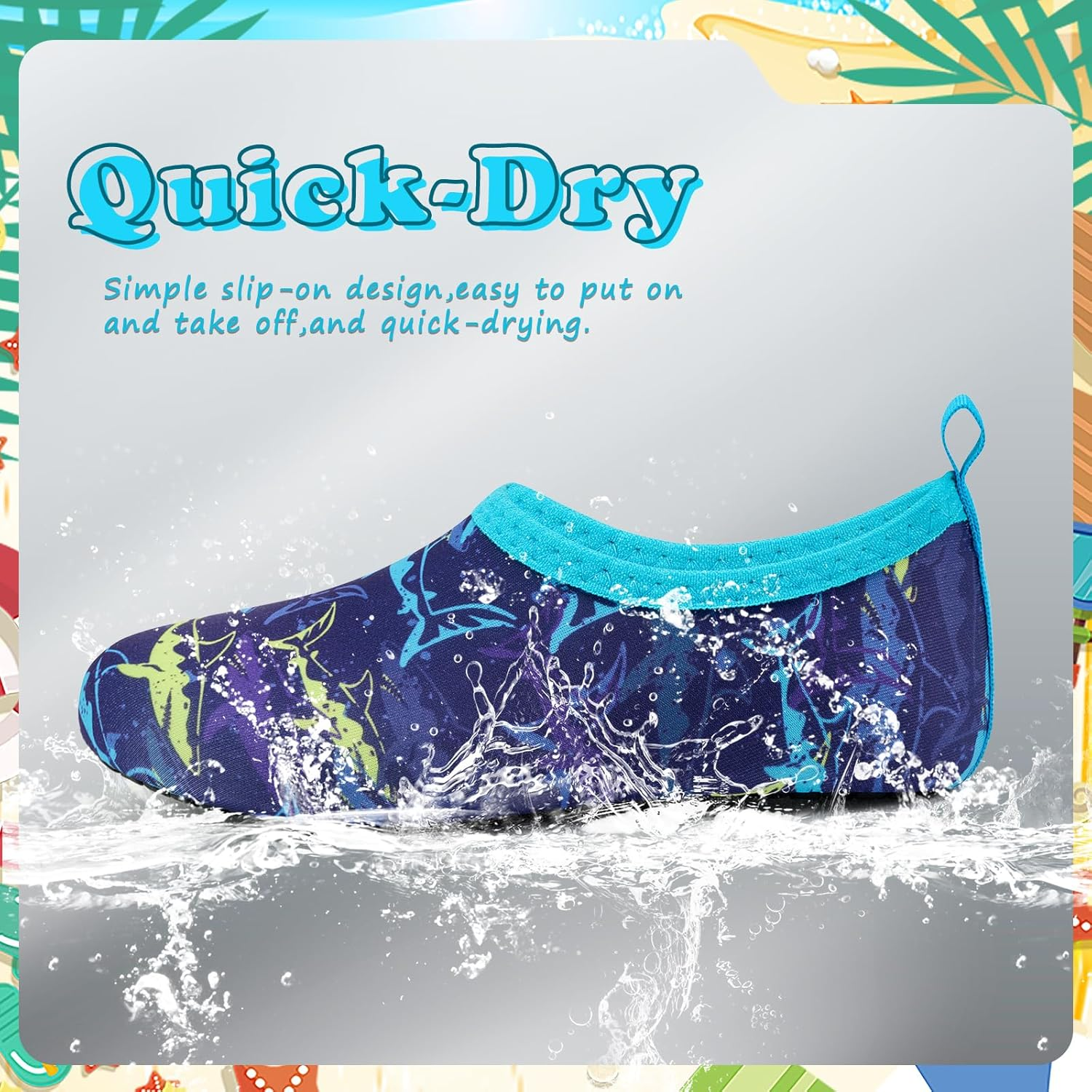 Deevike Kids Water Shoes Boys Grils Barefoot Quick Dry Aqua Socks Beach Shoes for Toddler Sports Swim Surf Outdoor Walking image number 5