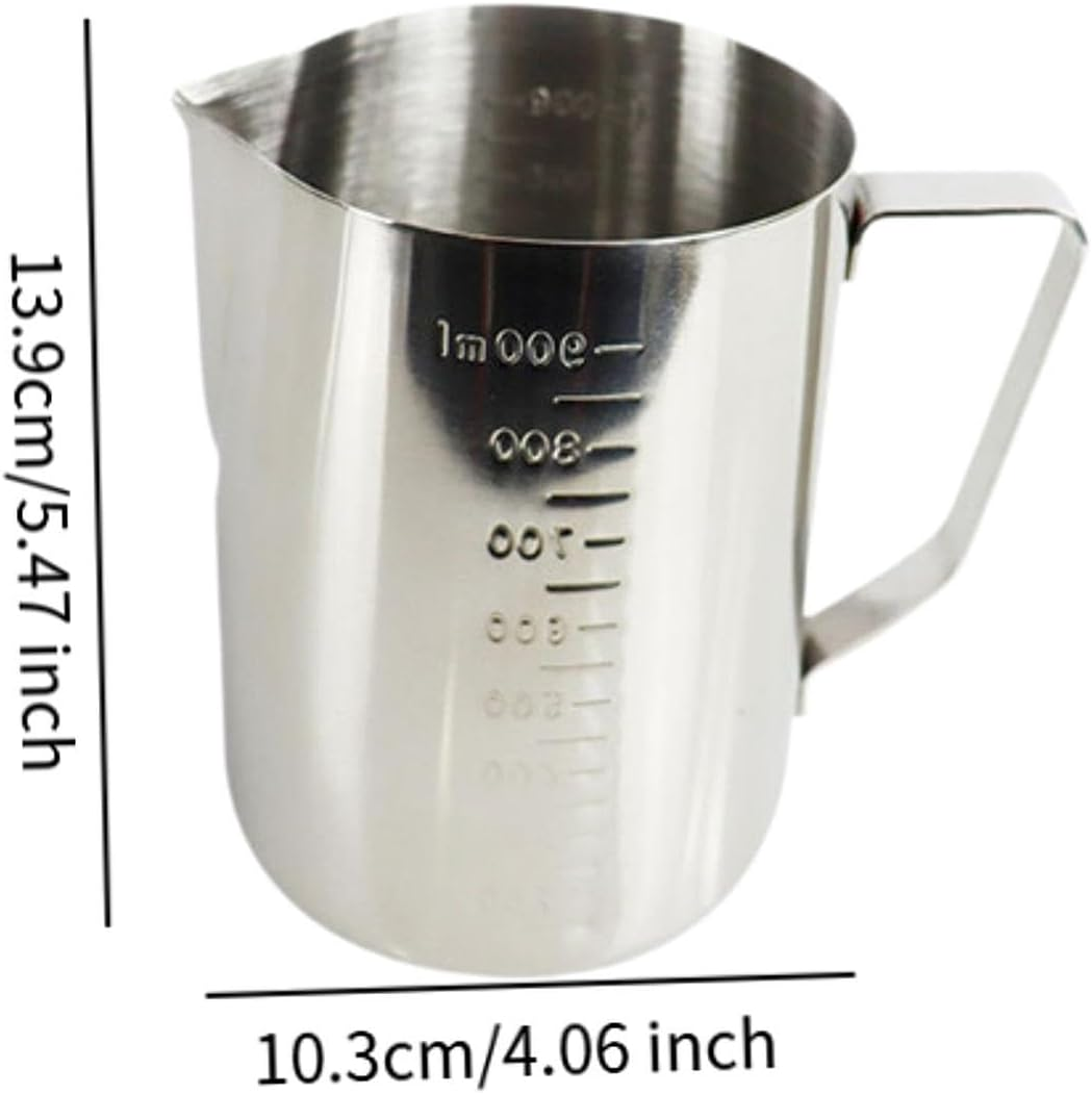 Fytstycale Milk Jug Pouring Jug Espresso Cup Warming Pot Coffee Pot Creamer Cup Milk Frothing Pitcher for Tea, 900Ml image number 6