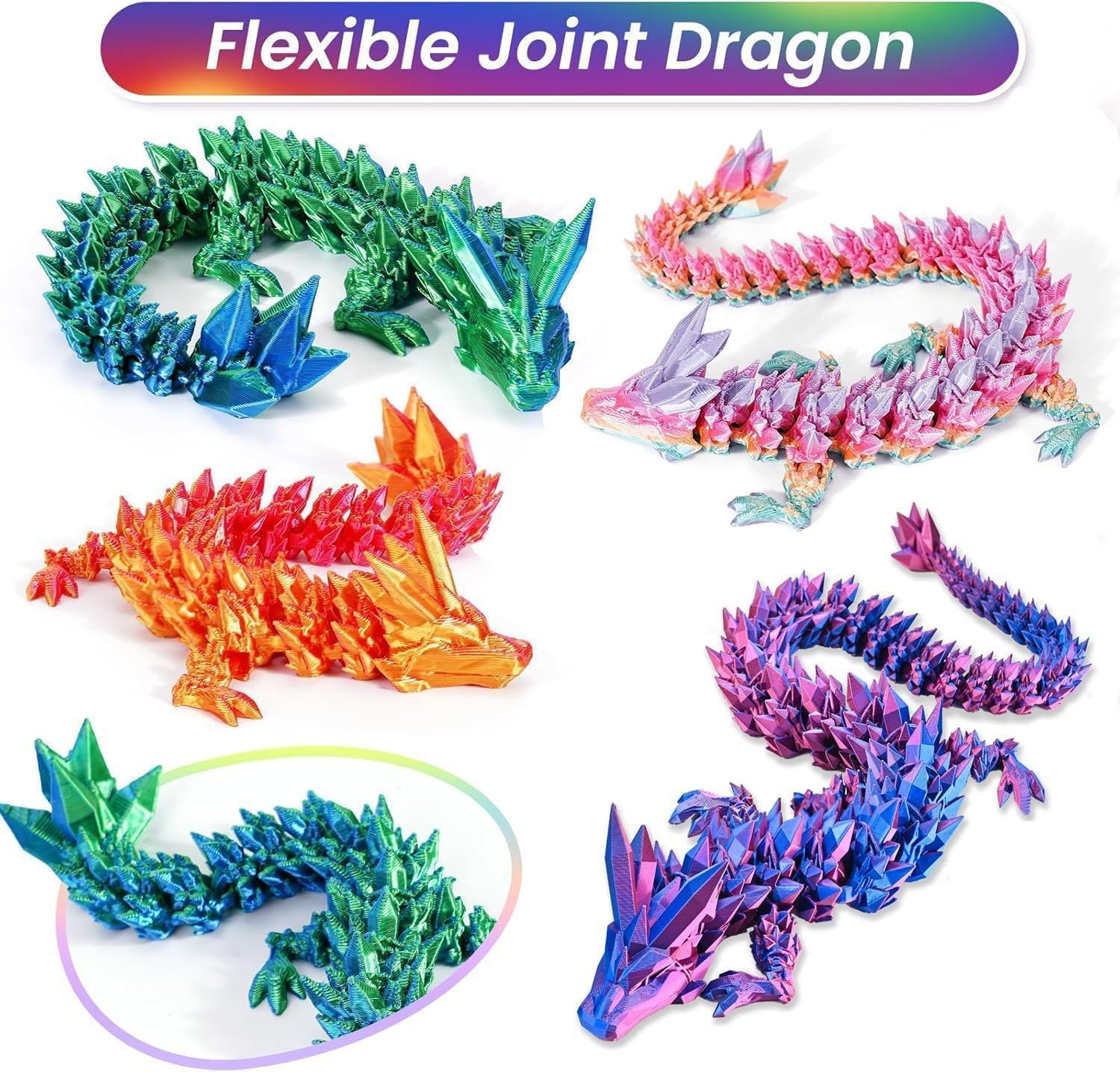 4 Pack Dragon Egg, 3D Printed Eggs with Dragon inside Easter Egg Adults Fidget Toy, Mystery Easter Toys, Kid Desk Decor Creative Ornaments Birthday Gift 3D Printed Animals（4Pcs） image number 4