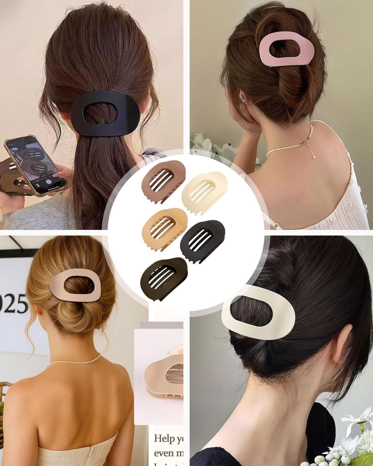 FUGLUS 4 Pieces, Duckbill Hair Clips, Beak Hair Clips, French Hair Clips, Flat Secure Hold Inner Teeth Hair Claws, Strong Hold Side Hair Clips, 4 Pieces image number 3