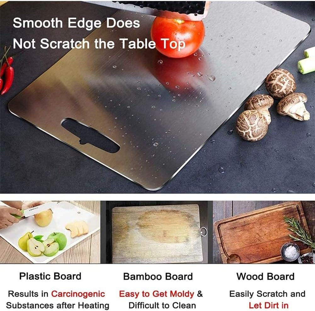 Kitchen Chopping Board, Stainless Steel Cutting Board, Can Be Hung Cutting Mat, Heavy Duty Non Slip Cutting Boards for Meat and Vegetables, Dishwasher Safe (30X20Cm) image number 6