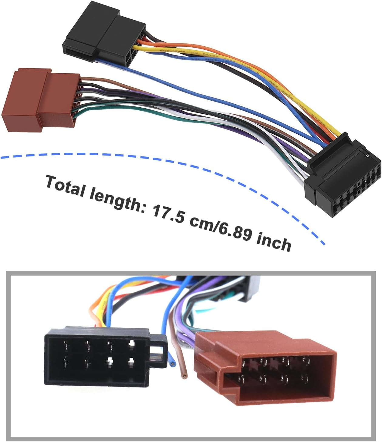 Emagtech 16 Pin ISO Wiring Harness Connector Car Stereo Radio Connector Adaptor Cable Compatible with Sony Car Stereo(Old Model) Compatible with JVC image number 4