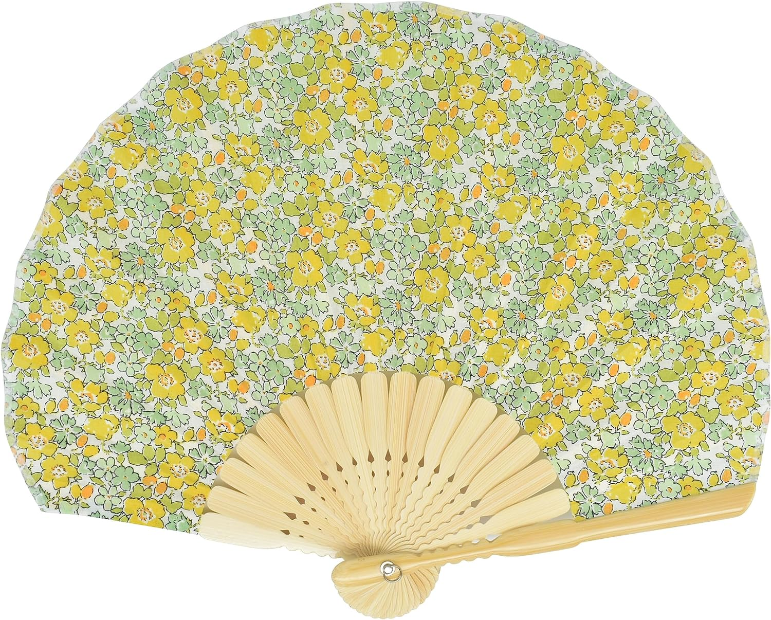 Ken Onishi Selling Liberty Shell Fan, 8.7 Inches (22 Cm), Flower Pattern, Yellow, Ripple SY20-LIA03, Floral/Yellow, 22Cm