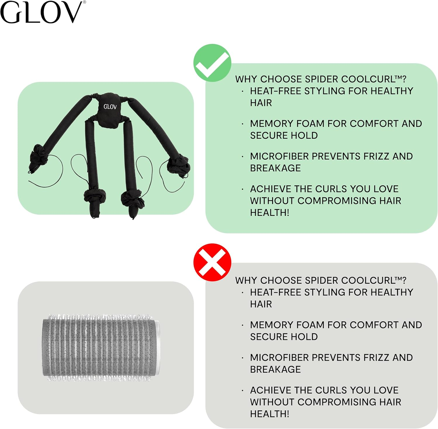 Glov Coolcurl Hair Rollers, Heat-Free for Short Hair, Memory Foam, Gentle Styling Frizz, Avoid Comfortable Curls without Heat, Easy Styling for Fine Hair image number 4