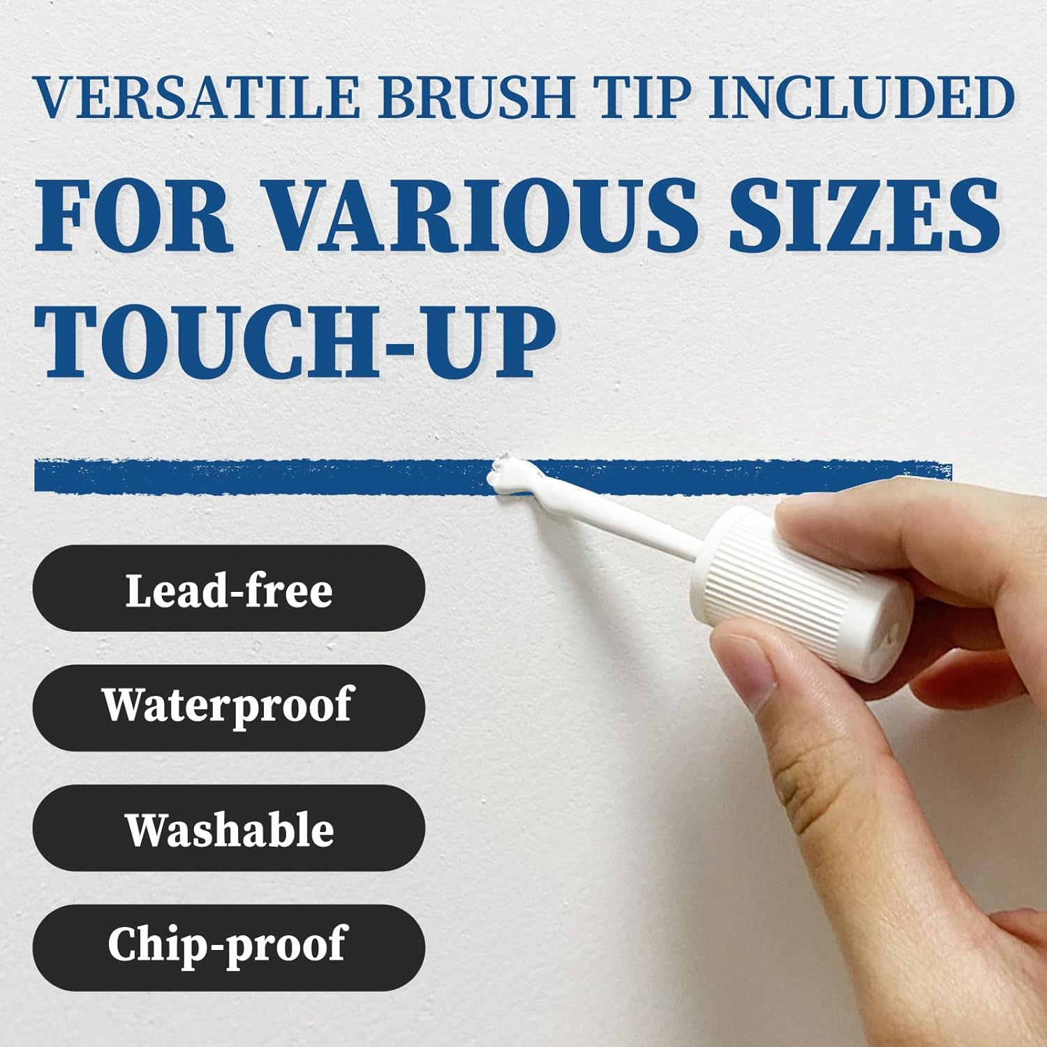 DWIL White Touch up Paint - Multi Surface Touch up Paint Pen, Scratch Repair for Wall, Door, Cabinets, Wood, Furniture, 1.5 Fl Oz (Semi Gloss, White) image number 1