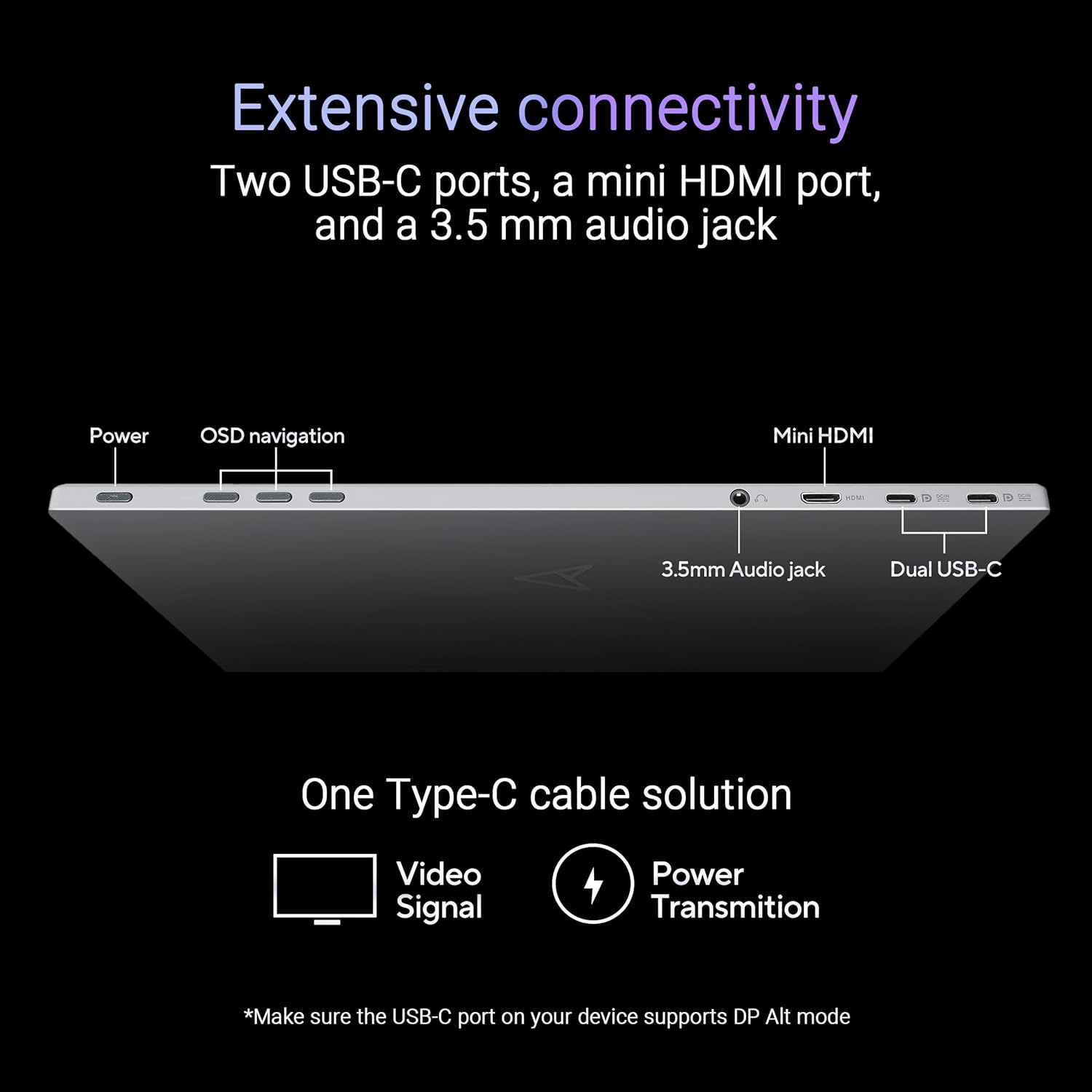 ASUS Zenscreen Fold OLED 17.3&rdquo; 1440P USB-C Portable Monitor (MQ17QH) &ndash; QHD (2560X1920), Water-Drop Hinge, Displayhdr500 True Black, 100% DCI-P3, Mini-Hdmi, Tripod Hole, Kickstand, FSC, 3 Yr Warranty image number 3