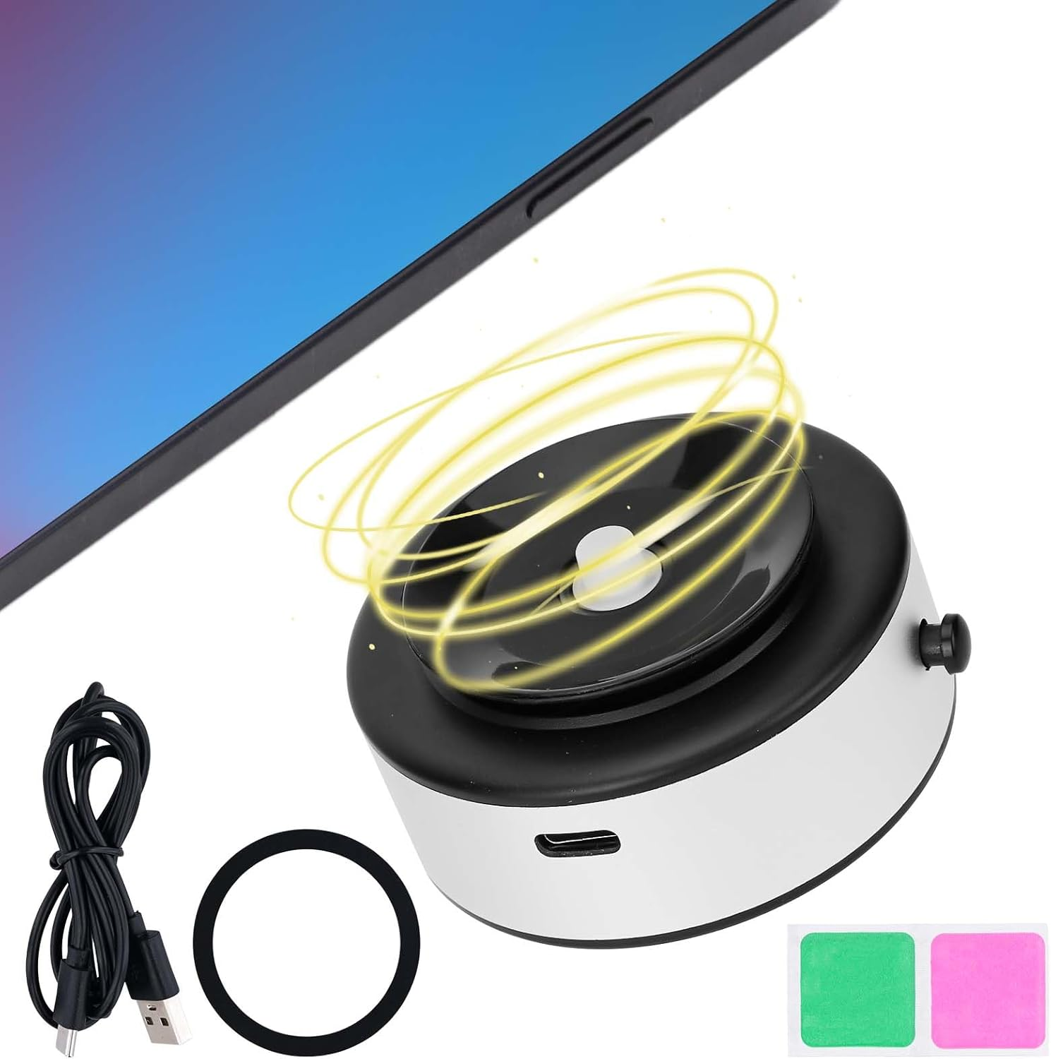 Magnetic Cell Phone Holder Suction Cup for Car, 360&deg; Rotation Mobile Phone Holder Adjustable Magnetic Suction Cup Holder for Windscreen Dashboard (Silver) image number 4