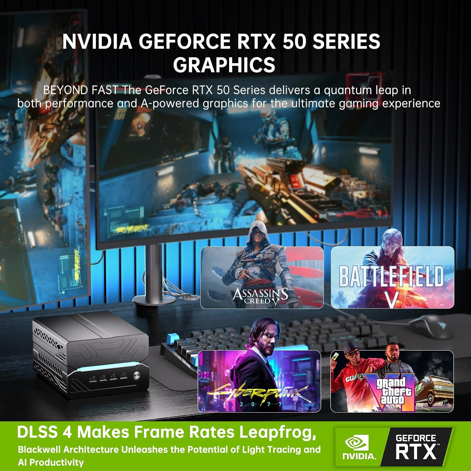 Mini Gaming PC, Desktop Computer I9-14900F 24 Cores Upto 5.8Ghz, 64G DDR5, 2T M.2 PCIE4.0 SSD, Win-11 Pro, Geforce Rtx5060Ti 16G, Four Display, 8K@60Hz Outputs, Dual LAN, Wifi7/Bt5.4 image number 3