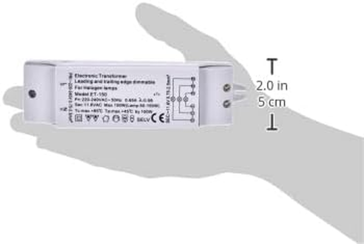 Electronic Halogen Transformer 230 V to 12 V 50-150 Watt with Overload Protection and Temperature Safety 160 X 46 X 33 Mm 1 Transformator image number 3