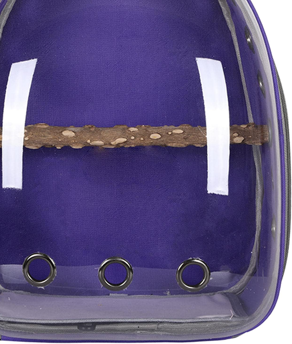 Bird Carrier Bag Pet Backpack Parrot Cage Large Space with Standing Perch Lightweight Carry Bag for Finches - Purple image number 5