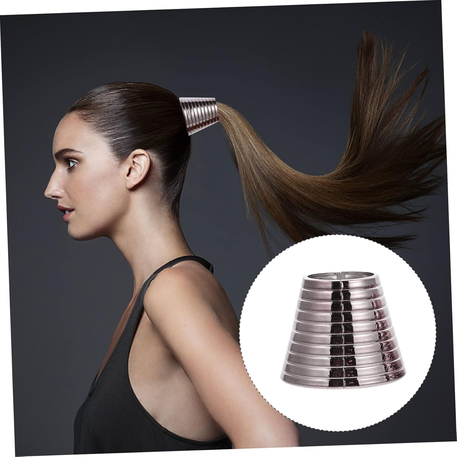 Lurrose Pack of 8 Ponytail Hair Ties, Ponytail Holder, Hair Bobbles for Girls, Elastic Hair Bands, Ponytail Buckle Clip, Hair Clips, Miss Abs, Gothic Tailstock image number 3