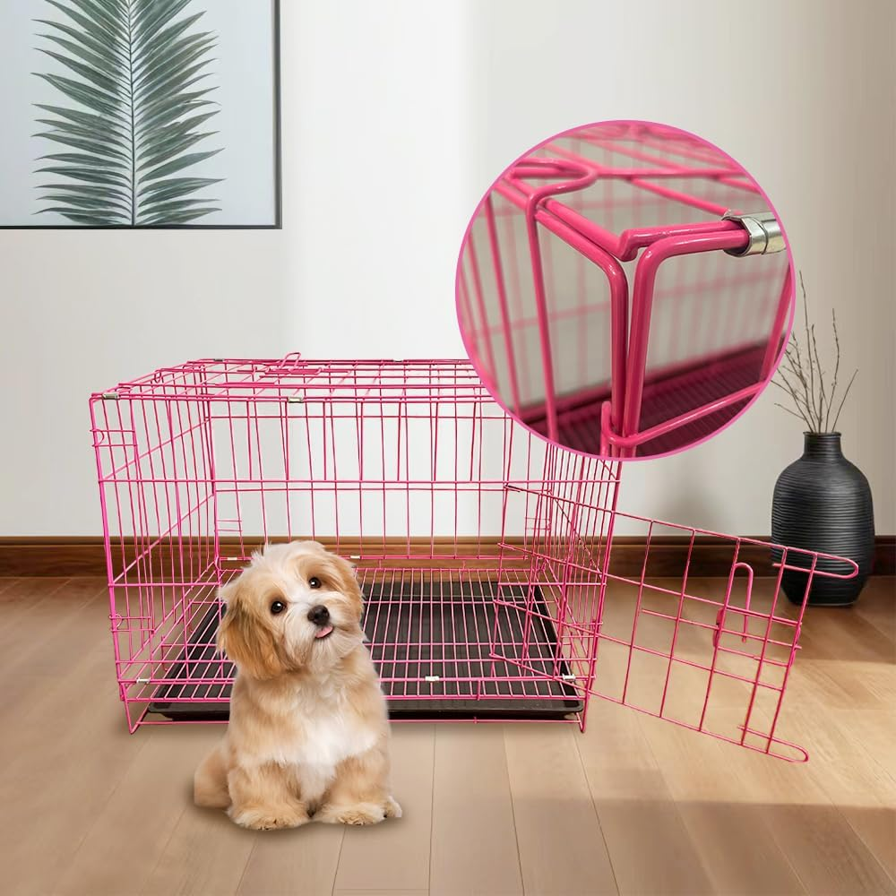 Medium Reinforced Pet Cage for Keeping Pets Outdoors, Metal Folding Pet Cage with Lid, Length 59 Cm, Width 42 Cm, Height 50 Cm image number 6