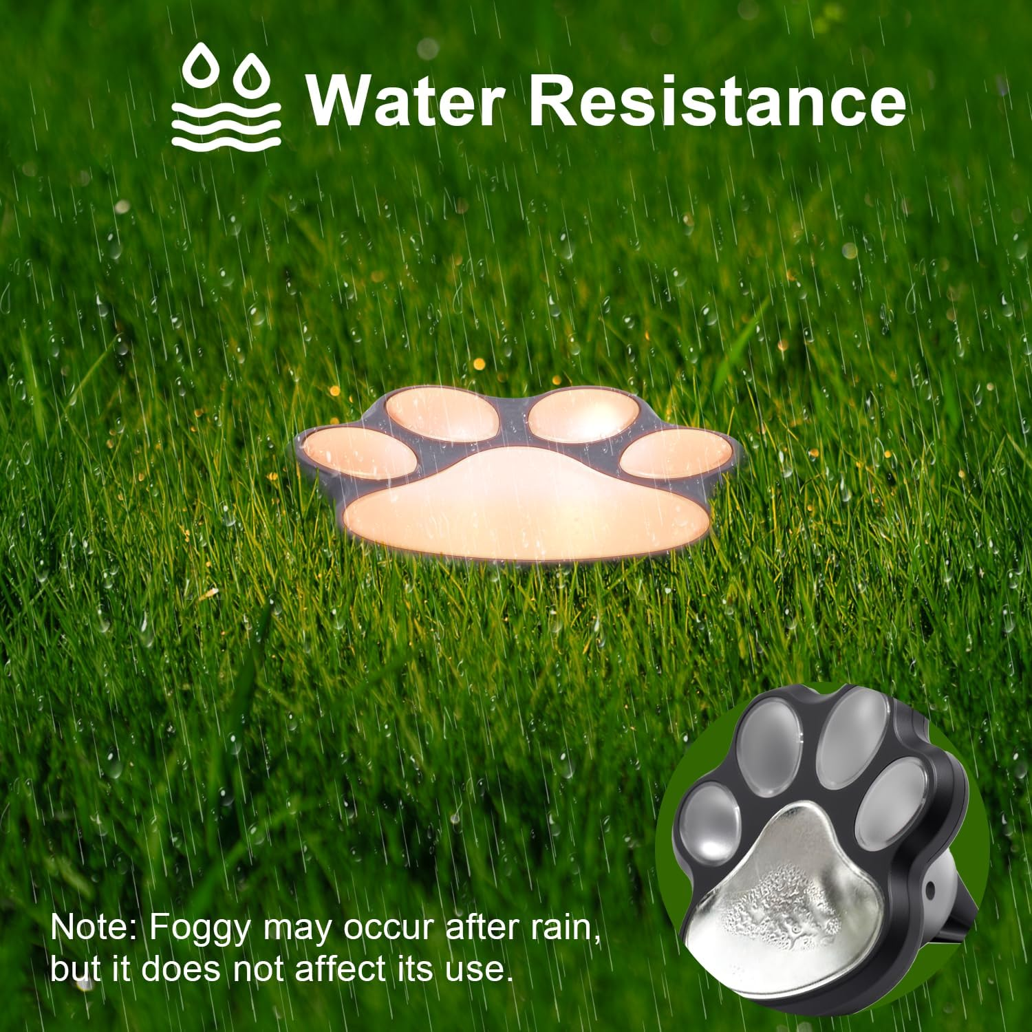 Solar Lights Outdoor, Cat Puppy Animal Paw Print Lighting Fixture, Wireless Garden Lights Water Resistance for Pathway, Lawn, Yard, Patio, Walkway, Memorial Garden Decorative（Warmwhite Pack of 3）