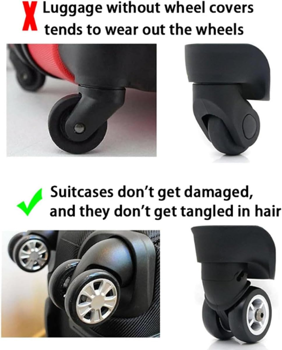 Luggage Compartment Wheel Protection Cover, 16Pack Luggage Suitcase Wheels Cover, Waterproof Shock-Proof Carry on Luggage Wheels Cover, Luggage Wheel Covers (16Pcs-Orange) image number 2