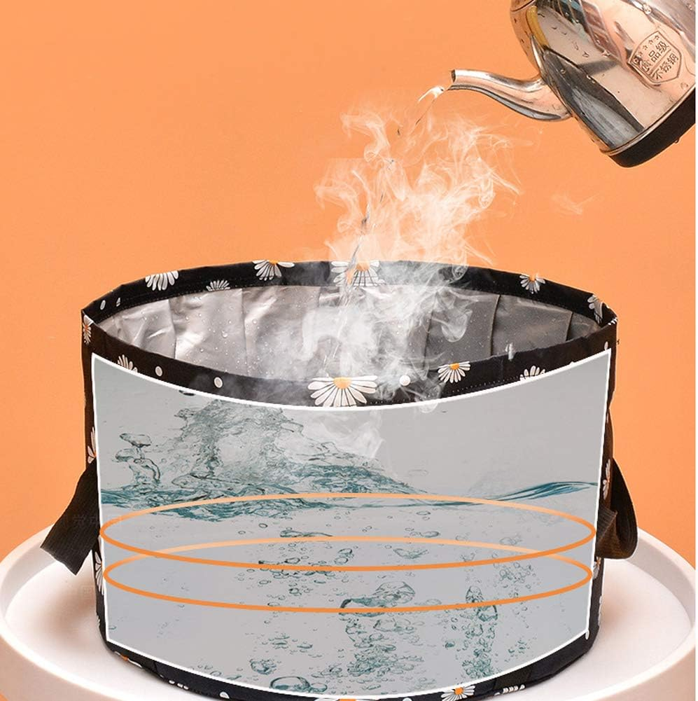 Collapsible Foot Bath Basin, Seneme Portable Travel Foot Tub for Soaking Feet Multifunctional Waterproof Foot Soaker Collapsible Bucket for Camping Washing Vegetables and Fruits (18 L/Green) - Green-18L image number 2