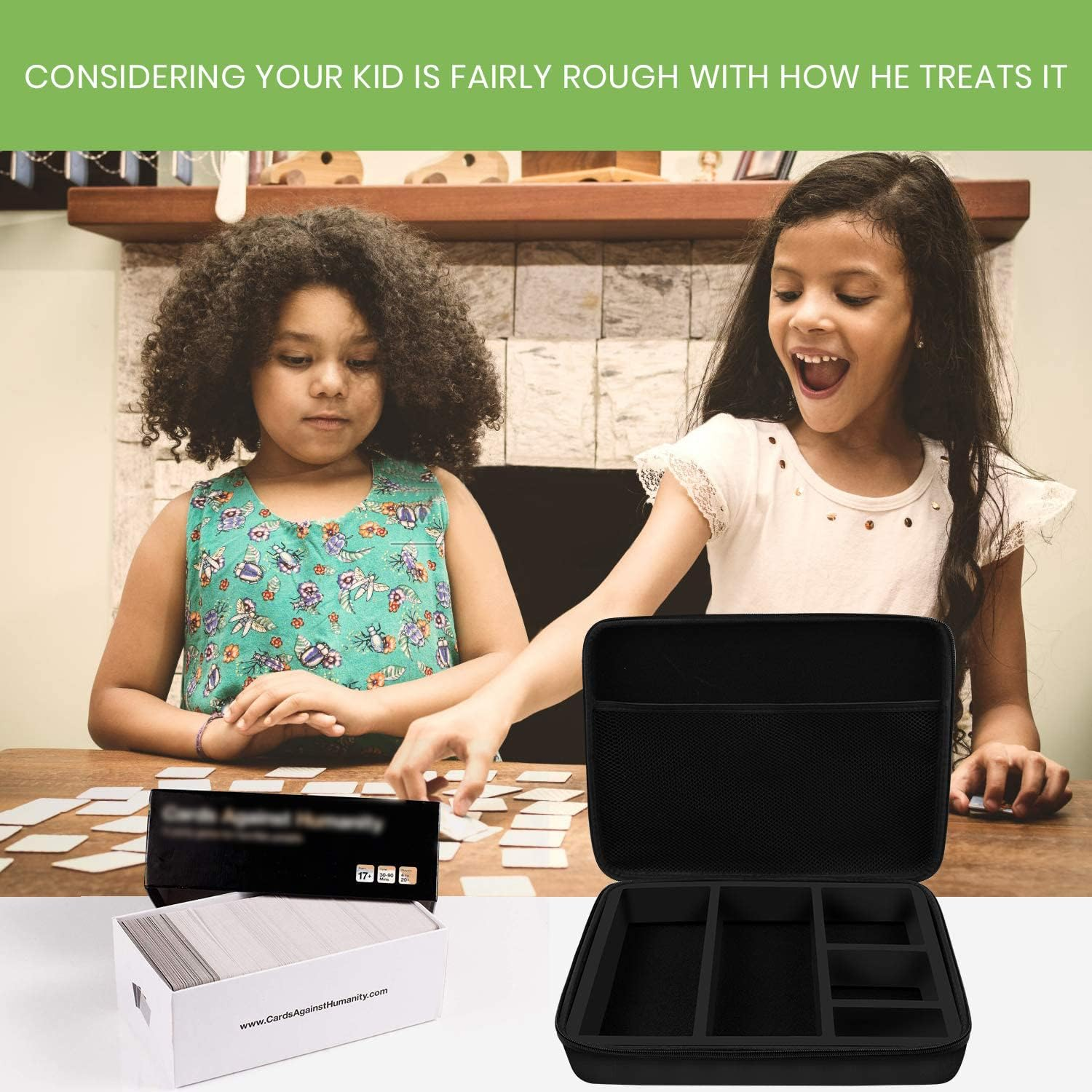 2000+ Card Game Case Holder Fits Main Game and All Expansions, C.A.H/Magic/Cards Deck Box Compatible with Cards against Humanity/Magic the Gathering Board Game Cards/Yugioh & More - Blue image number 6