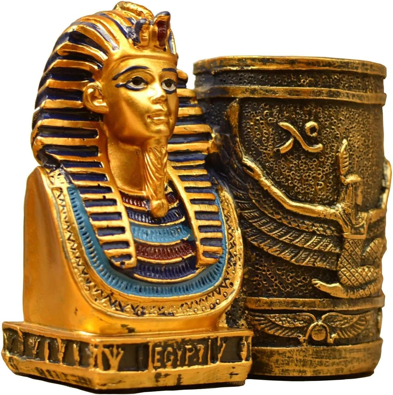 CRFY Ancient Egyptian Pencil Holder, Egyptian King Pharaoh Pen Cup, Pen Holder for Desk Office Pen Organizer, Pencil Cup Storage Containers - Small image number 2