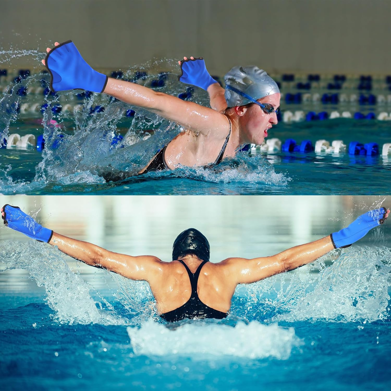 Winnerwhy Water Aerobics Set for Aquatic Exercise 1 Pair Swimming Glove 2 Pcs Foam Swim Aquatic Cuffs Water Weights Equipment Pool Resistance Fitness Equipment for Swimming Training Water Workouts image number 1