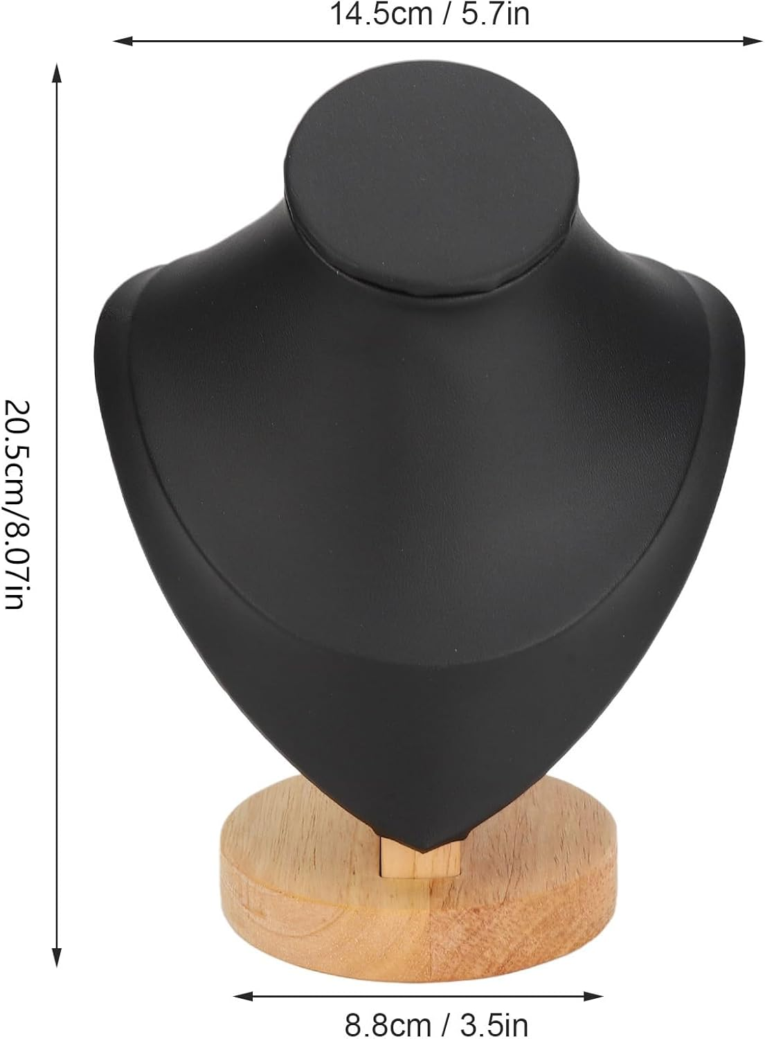 Necklace Display Stand, Jewelry Holder, Mannequin Jewelry Bust Display Holder, Flannel Jewelry Easel Necklace Chain Display Bust Stand Tower Rack for Home Shop (Black) - Black image number 4