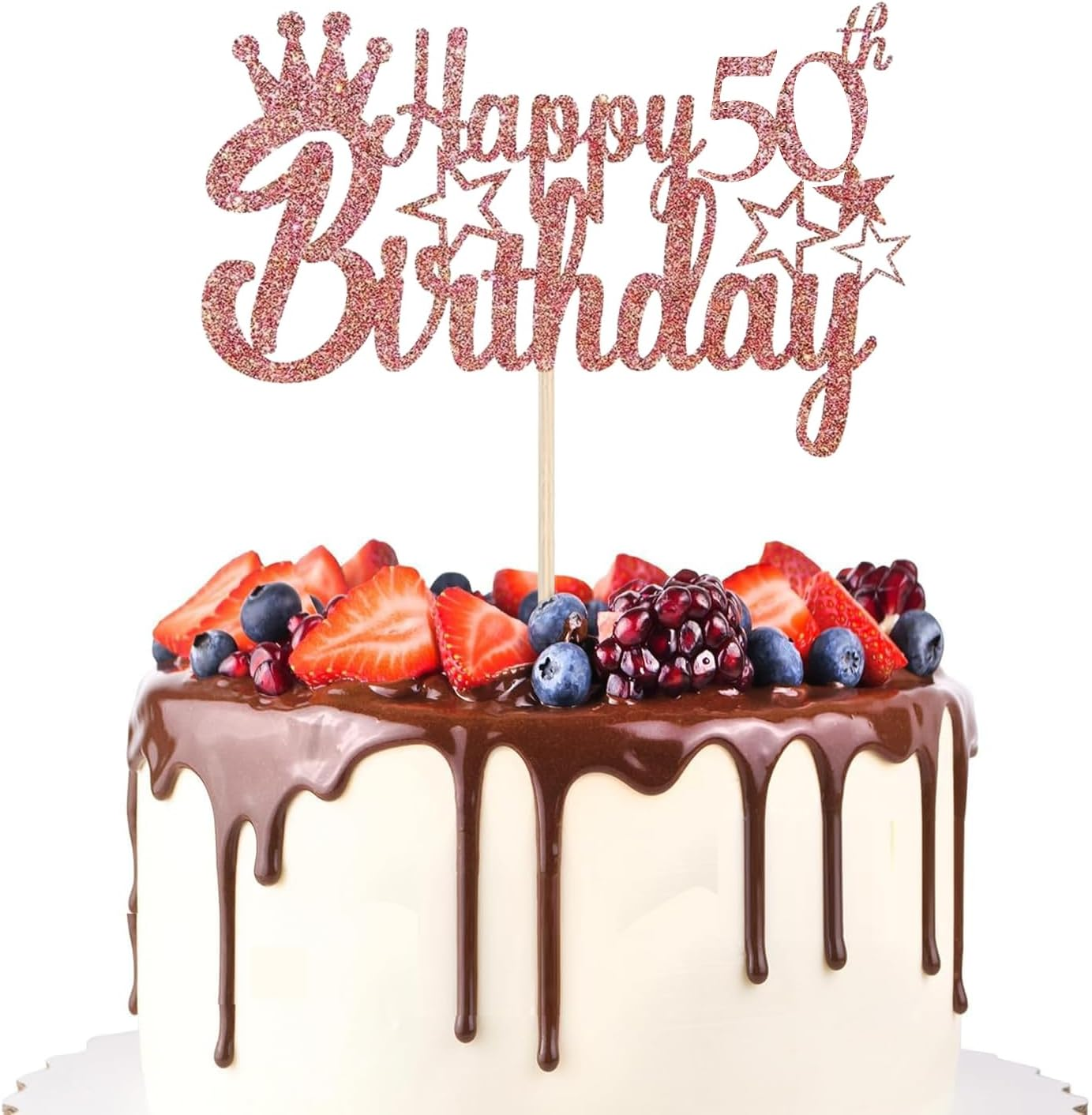 1 PCS Happy Birthday Cake Topper Glitter Cake Pick for Celebrating Happy Birthday Anniversary Theme Party Cake Decorations Supplies(Female) (40) image number 1