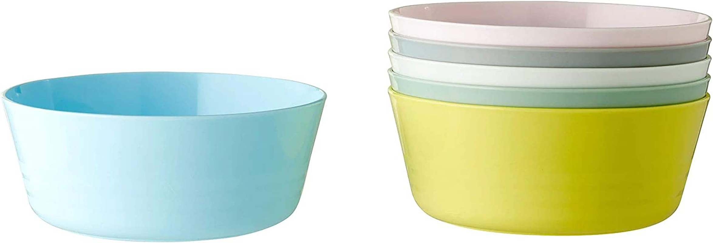 IKEA Kalas BPA Free Cups Mugs Plates Bowls Cutlery Set for Children (6 X Bowls, Mixed Colours Assorted Colours)