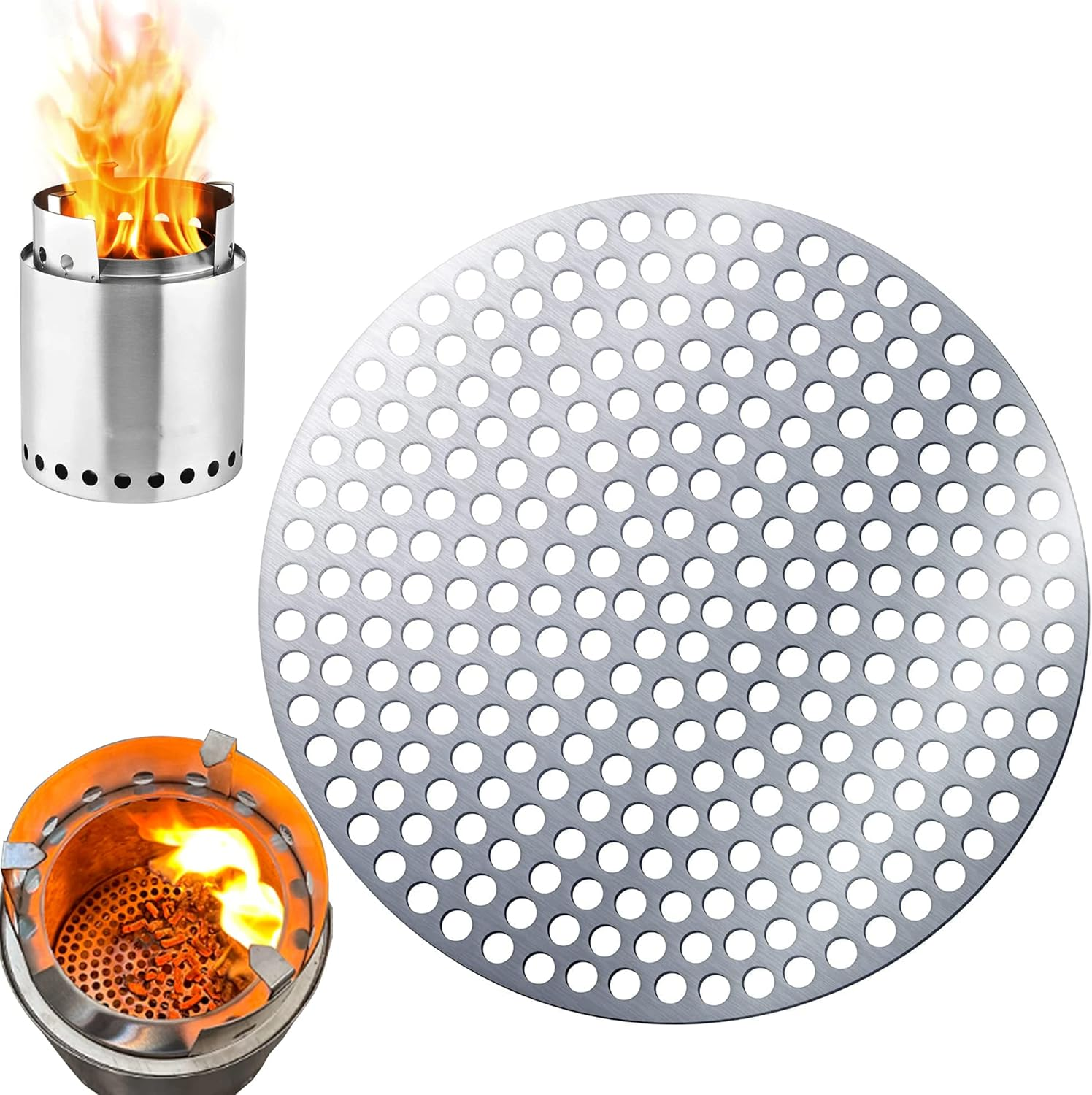 Solo Stove Accessories Pellet Adapter Fits on a Wood Grate, Prevents Pellets from Falling for Lite, Titan, Campfire and Mesa. Replace a Broken Bottom Wire. Stainless Steel SUS 304. Thickness 2Mm