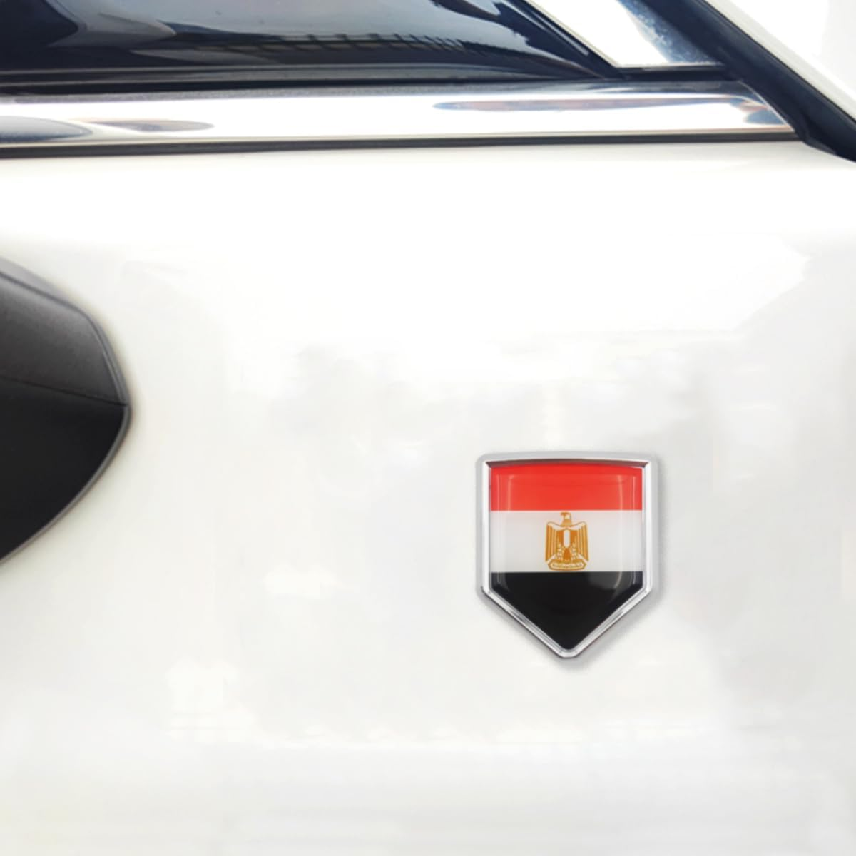 Overdecor Egypt Flag Decal Stickers Car Emblem Egyptian Car Accessories Decorations Chrome Shield Flag Sticker Decals for Cars Truck Vehicles, 2 Pack - Albania image number 2