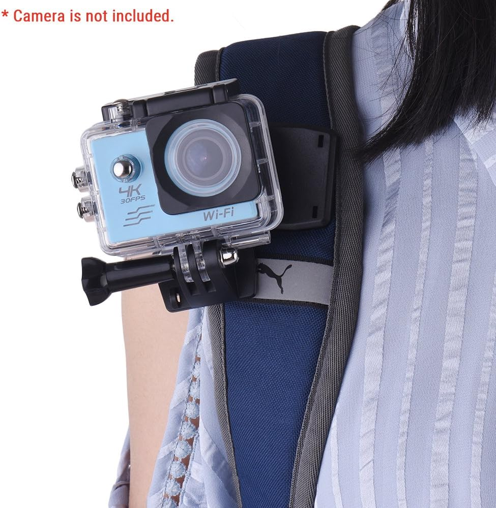 Backpack Strap Cap Clip Mount 360 Degree Rotary Clamp Arm for Gopro Hero 7/6/5/4/3+ for Yi Lite 4K + Action Camera BBZY image number 2