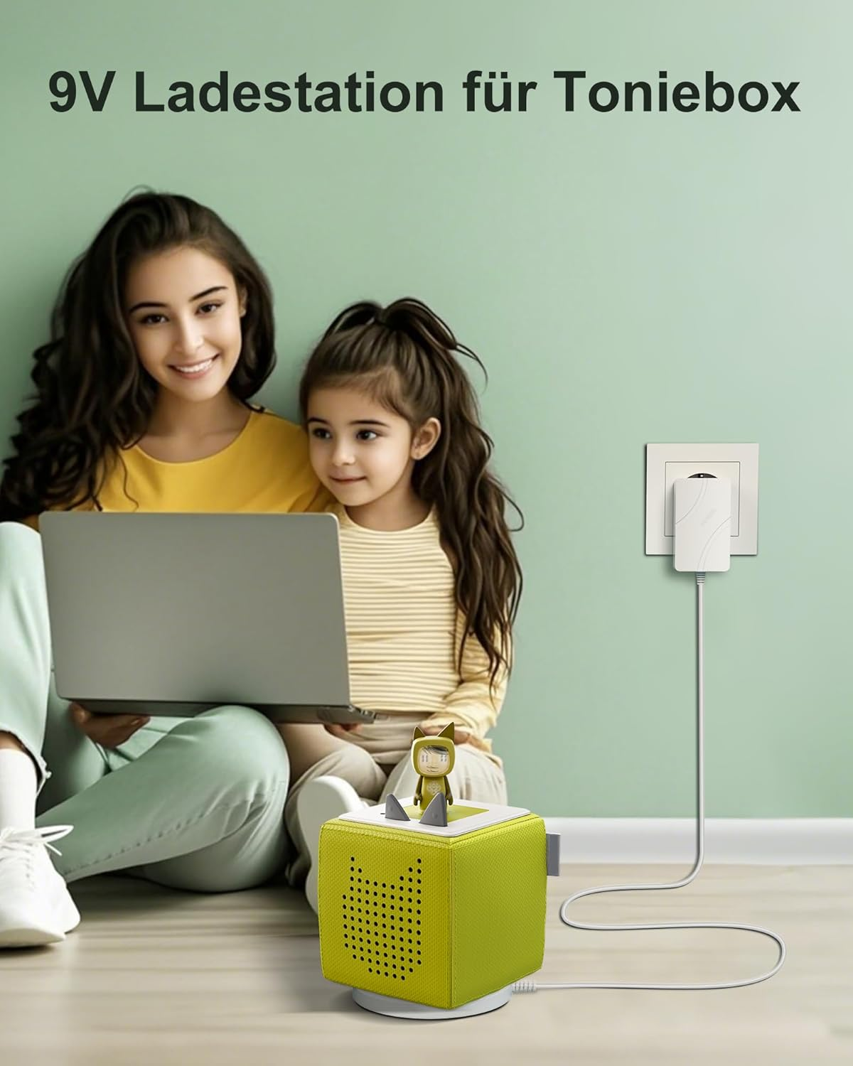 9 V Charging Cable Charger Compatible with Toniebox Audio Player Starter Set, for Tonie Box Charging Station Power Cable image number 3