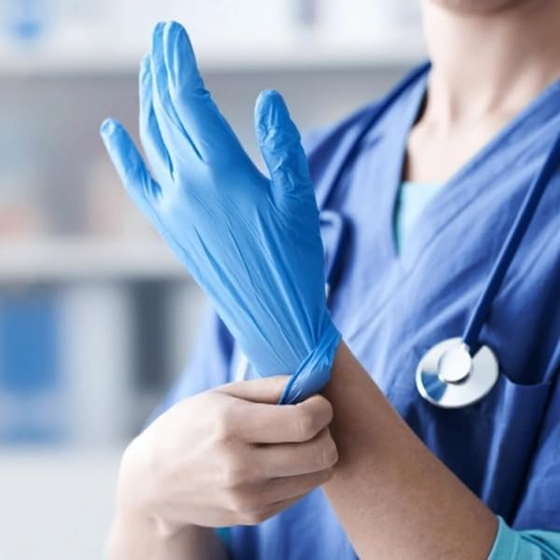 Mastermed Nitrile Tear Resistant Gloves 3.5G, Powder-Free, Latex-Free, Natural Rubber, Disposable, Medical, Cleaning, Examination, Chemicals, Tattoos, General Use, Food Safe - (100Pcs, Blue) image number 6