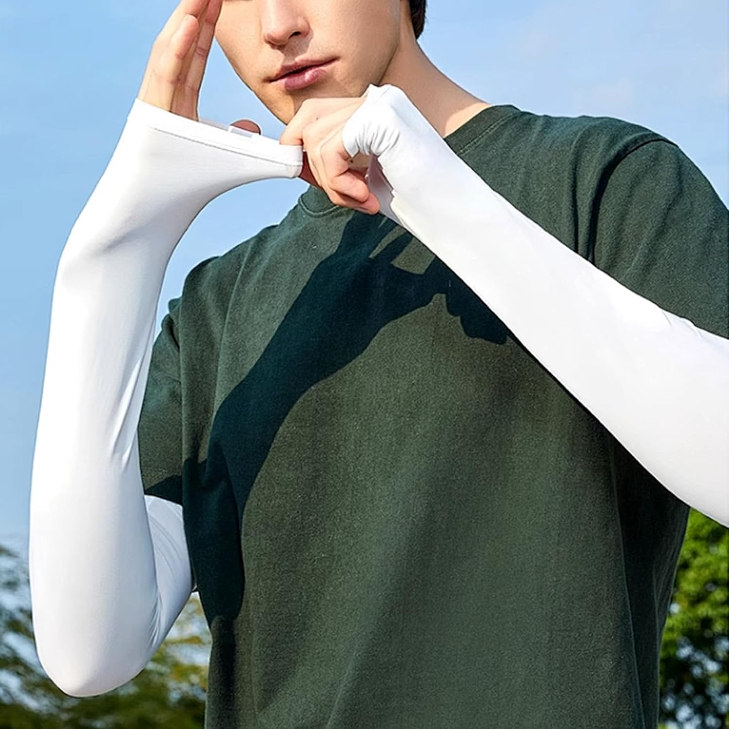 ASTIMESA Sleeves with Thumb Holes, Cooling Sleeves to Cover Arms, Compression Sleeve Shield Protector for Working.
