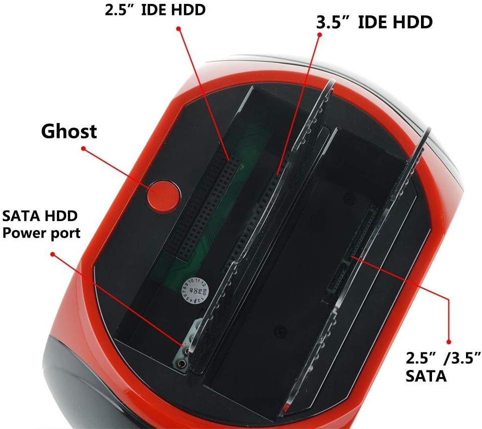 Tootoo HDD Docking Station Dual 2.5" 3.5" SATA IDE Hard Disk Drive Dock OTB Card Reader image number 2