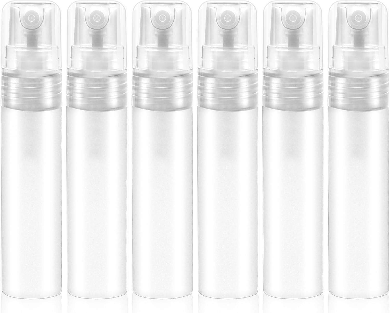 Mozeat Lens Pack of 6 Plastic Perfume Refillable 8 Ml Perfume Atomiser Mini Spray Bottle Portable Empty Perfume Sample Bottles for Travel Going Out