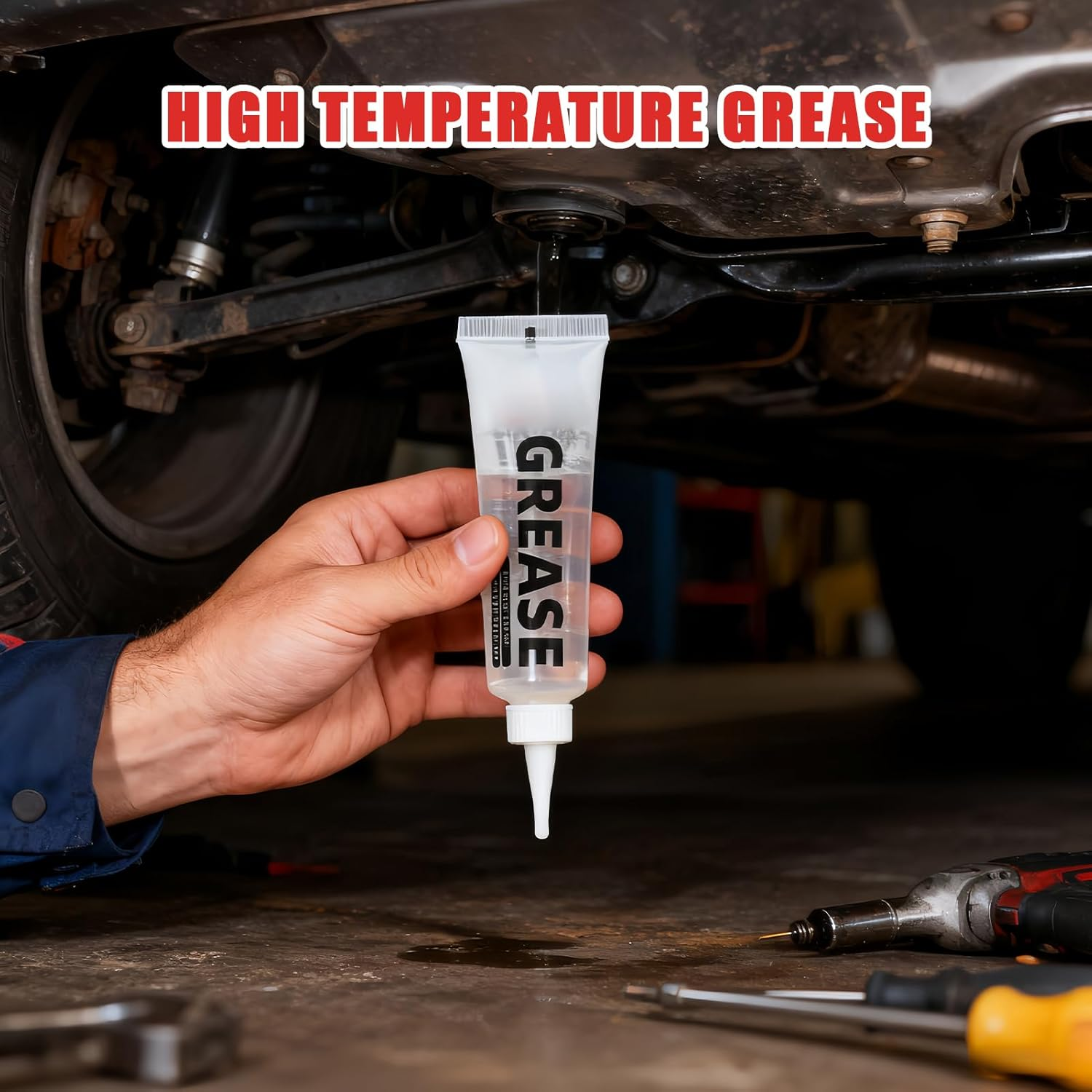 Synthetic Grease | 10 Piece Heavy-Duty Lubricant | Lubricant for Car Door,For Brake Door Garage Chain Trailer Machinery Gears image number 3