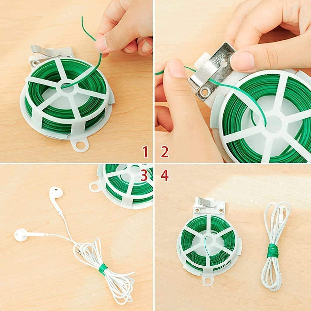 2PCS 2Mm*100M Garden Wire Set Soft Garden Ties Plant Twist Wires for Gardening Climbing Plants, Vines, Shrubs and Flowers (GREEN) image number 4