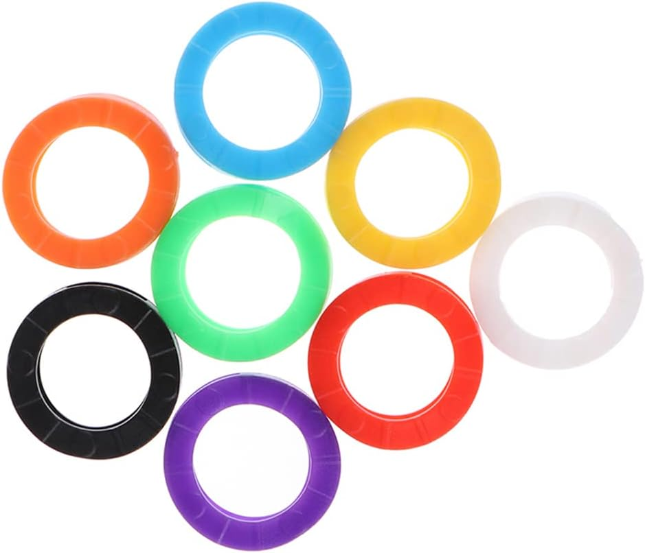 50X House Key Cover Key Cap Indicate Identifier Topper Keyring Keys Round