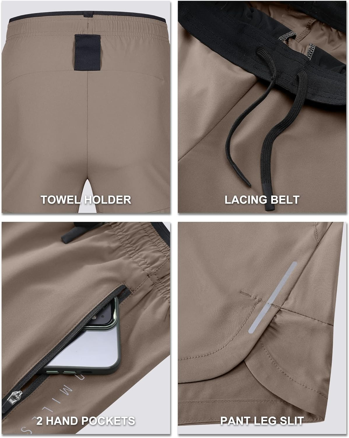 33,000Ft Men'S Blue Athletic Shorts with Pockets, Breathable, Drawstring Closure, Mid Rise, 3 Inch Inseam, Running, Gym, Training image number 3