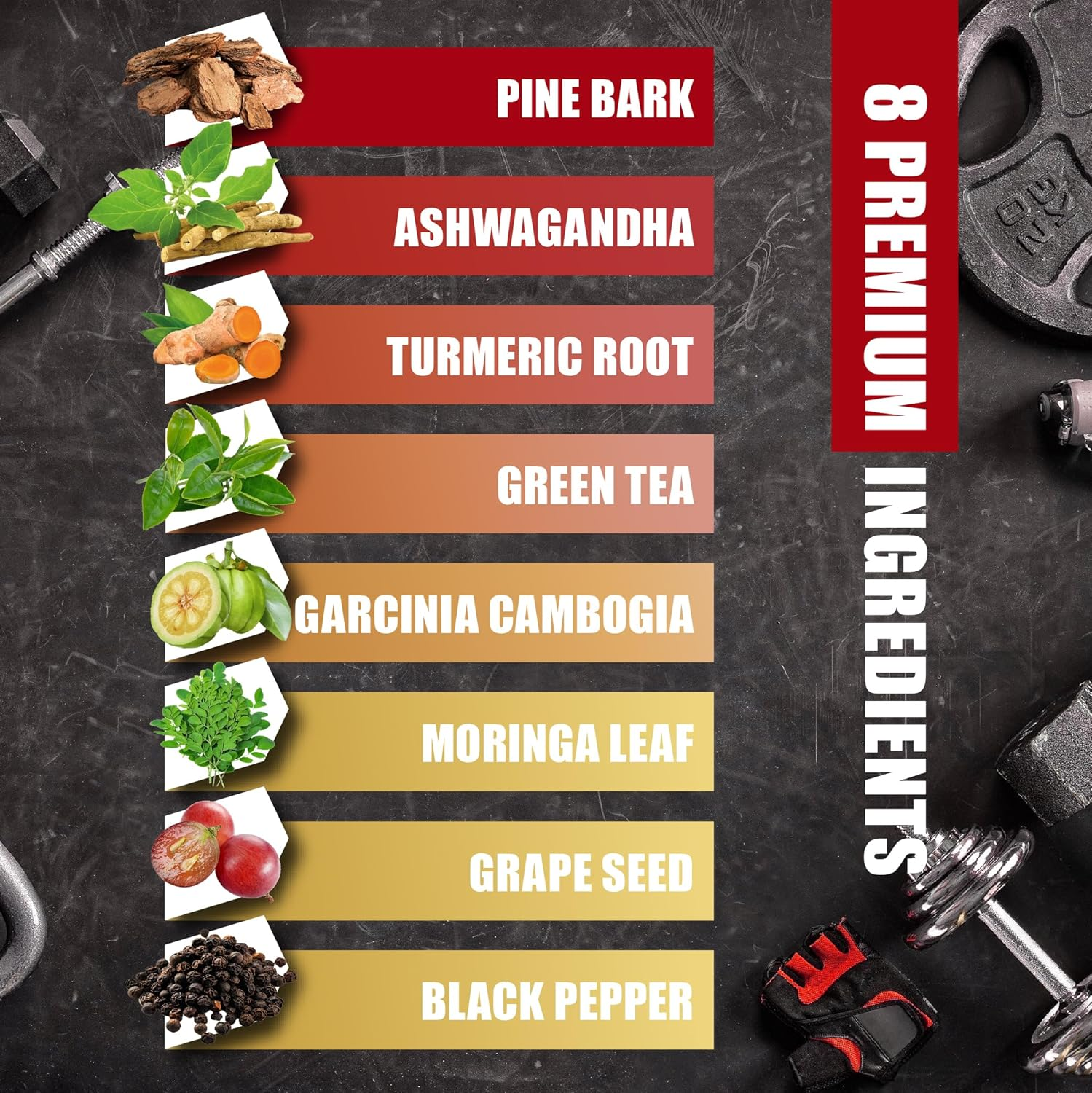 Pine Bark Capsules with Ashwagandha, Turmeric, Green Tea, Garcinia Cambogia, Moringa, Grape Seed, and Black Pepper - 150 Count - 5 Month Supply image number 5