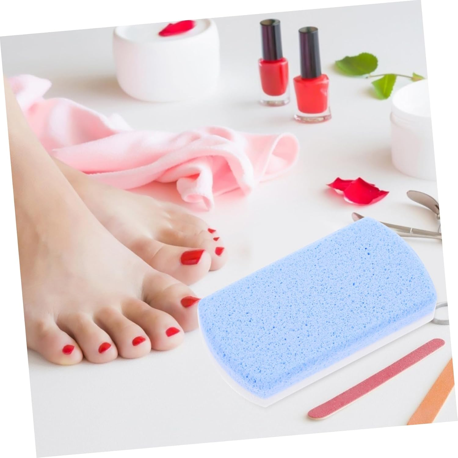 IWOWHERO 4Pcs Foot File Hard Skin Remover Stone Foot Scrubber Pedicure Tool for Family Travel Use image number 6