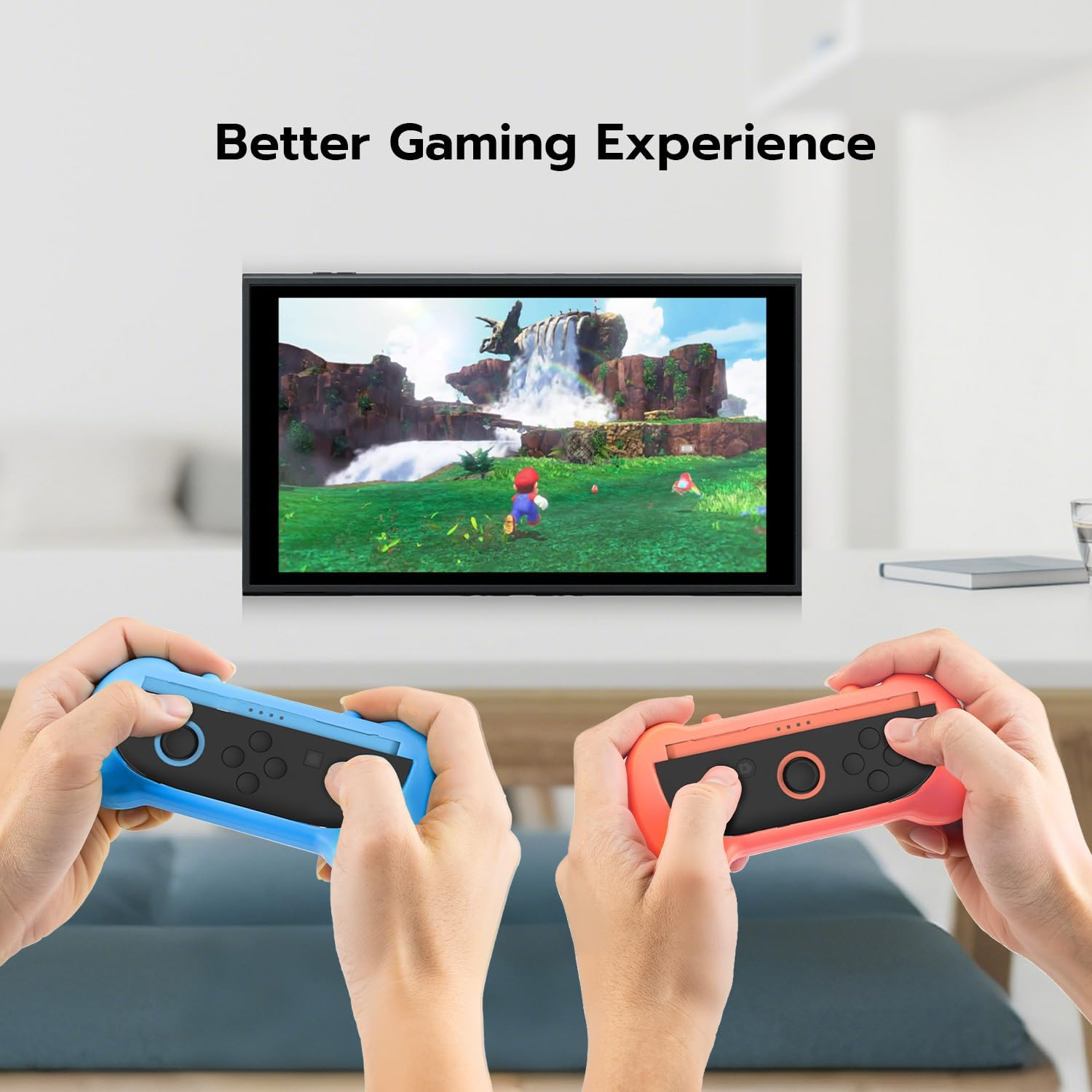 Mcbazel Joy Con Controller Grips for Switch 2- Ergonomic Switch 2 Accessories with Spring-Adjustable Wrist Strap, ABS Protection & Hollow Heat Dissipation Design for Switch 2 Joy Cons image number 1