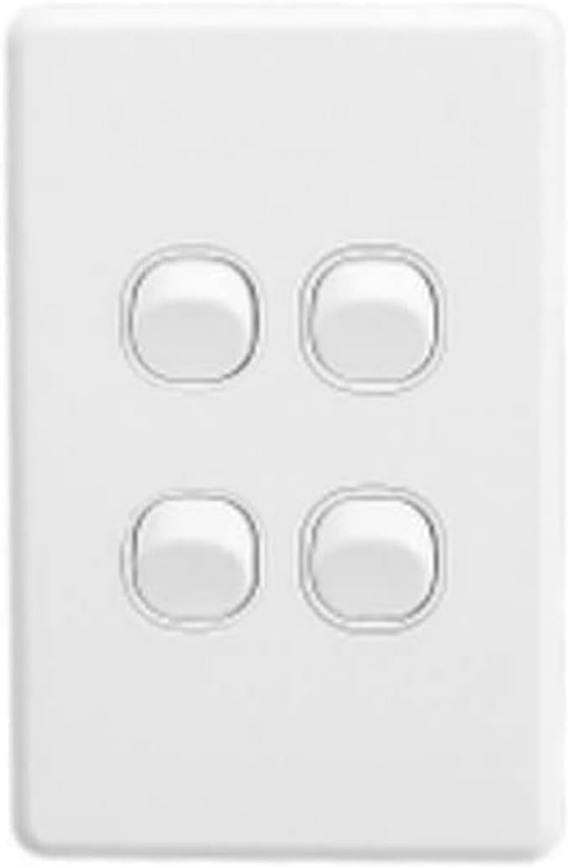 Clipsal C2000 Series 4 Gang 10A Vertical Classic Switch, White Electric image number 4