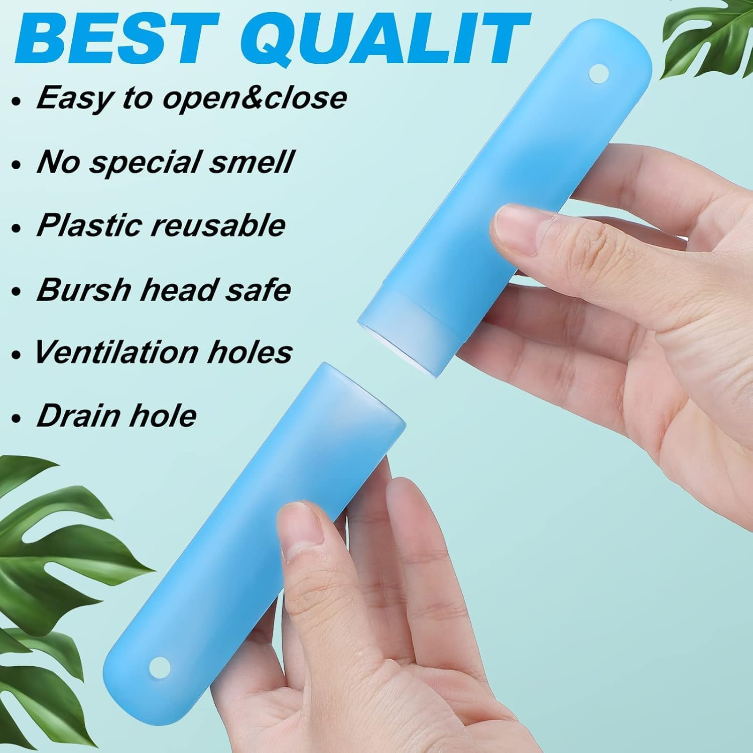 Bulk 7-Pack Travel Toothbrush Case Holder - Breathable PP Material, Drain Holes & Lightweight for Camping, Trips, Home (7 Assorted Colors) image number 6