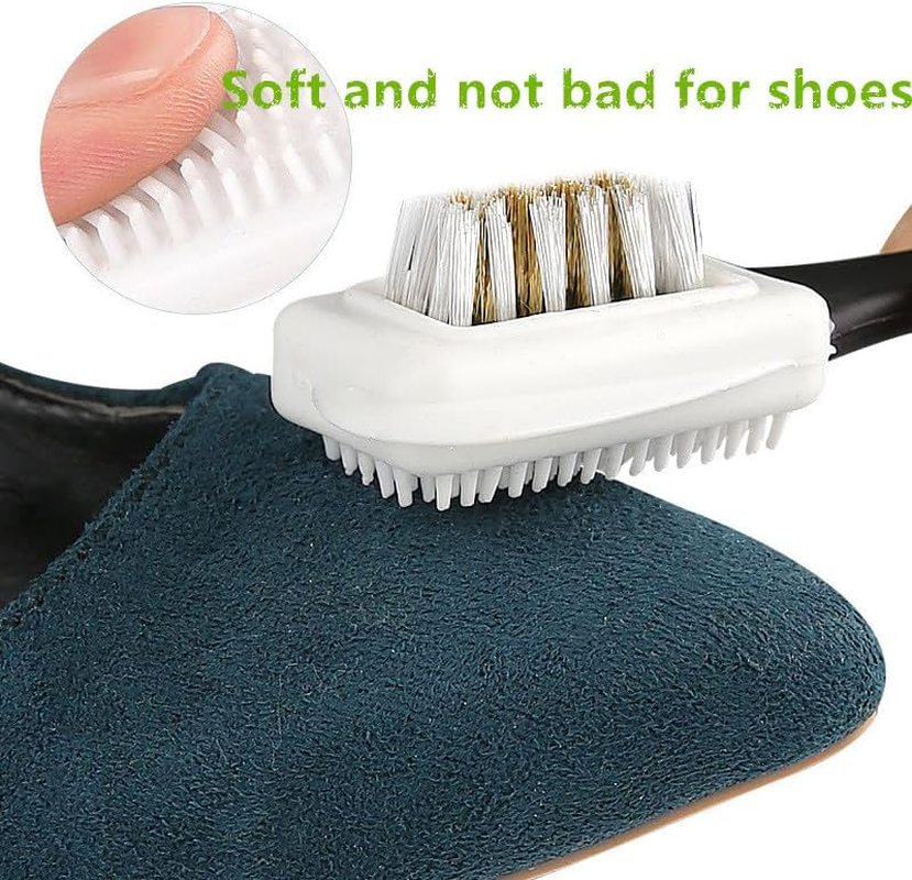 Suede Brush Kit, Quality Nubuck and Suede Multifunctional 4-Sided Cleaning Shoe Brush,Brass and Nylon Bristle，Snow Boots, Shearling Shoes image number 1