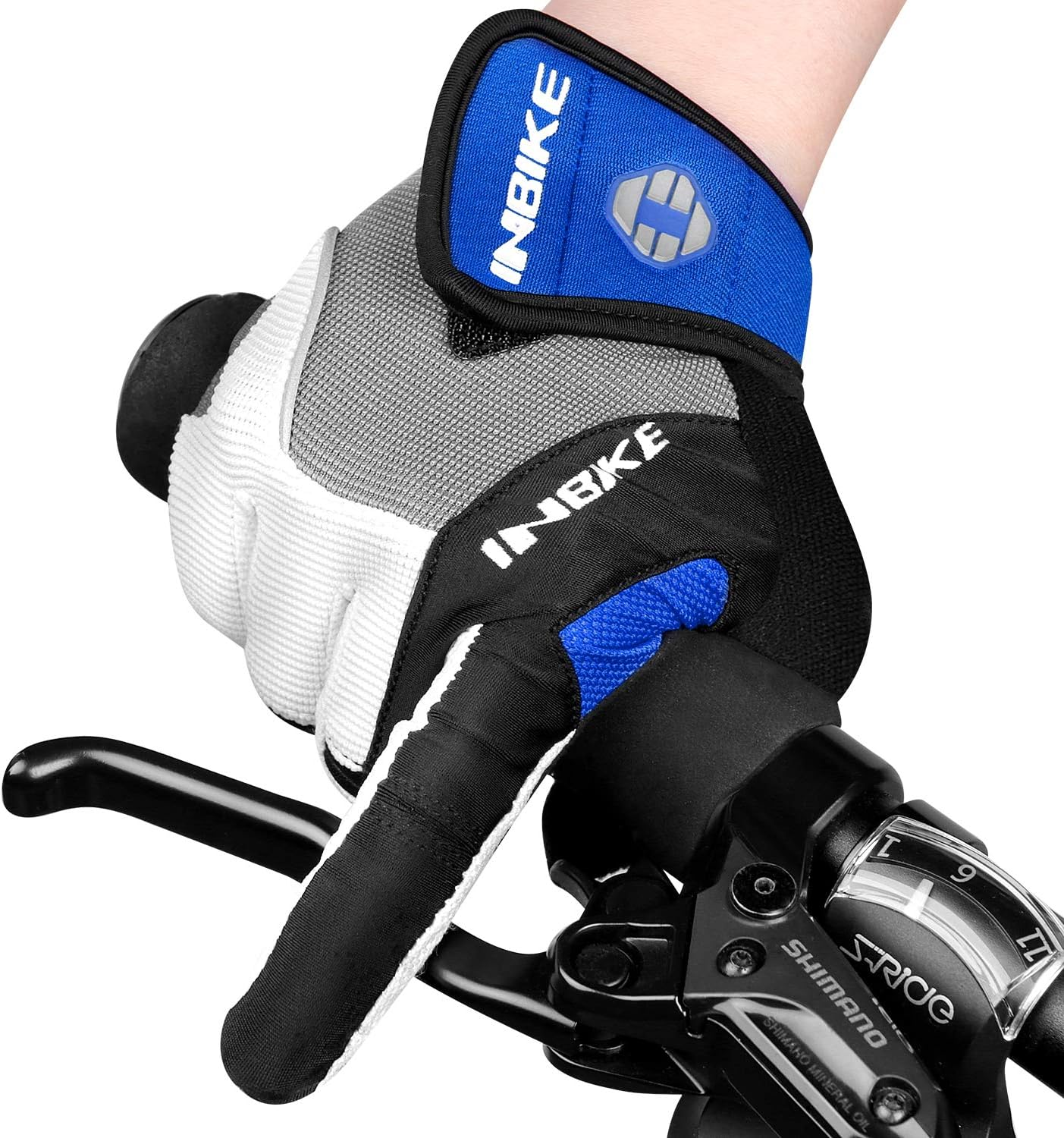INBIKE Men'S Cycling Gloves, Full Finger Gel Padded Mountain Bike image number 7