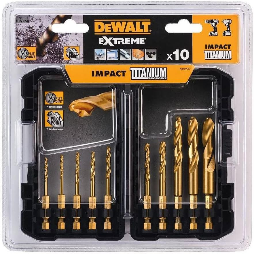 Dewalt Tough Case Titanium Extreme Impact Drill Bit 10-Pieces Set image number 3