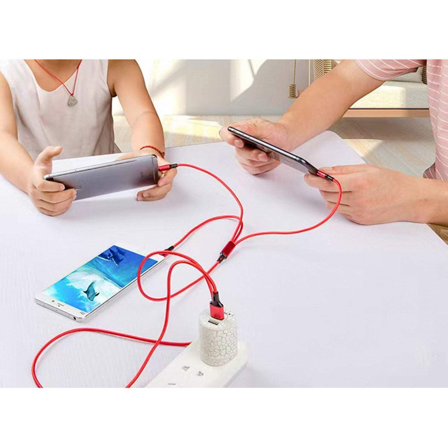 Salesbay Multi Charger 1.2M Cable 3In1 Fast Charging USB Universal Type-C Micro image number 5