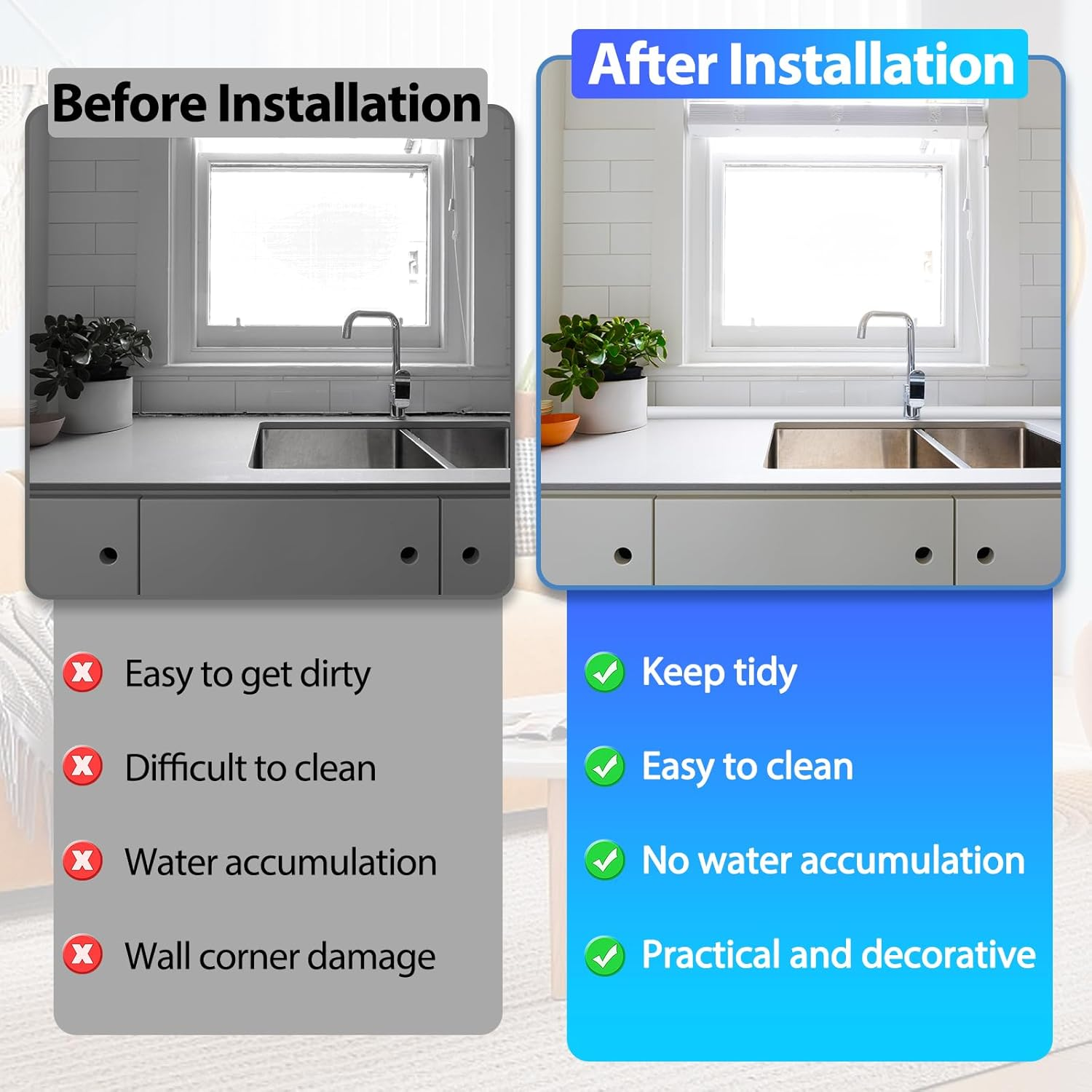 Flexible Quarter round Molding Peel and Stick Rubber Quarter round Trim Molding Self Adhesive Wall Corner Trim Molding for Wall Edge Corner Countertop, White, 1/2&rdquo; W X 1/2&rdquo; H X 39&rdquo; L image number 7