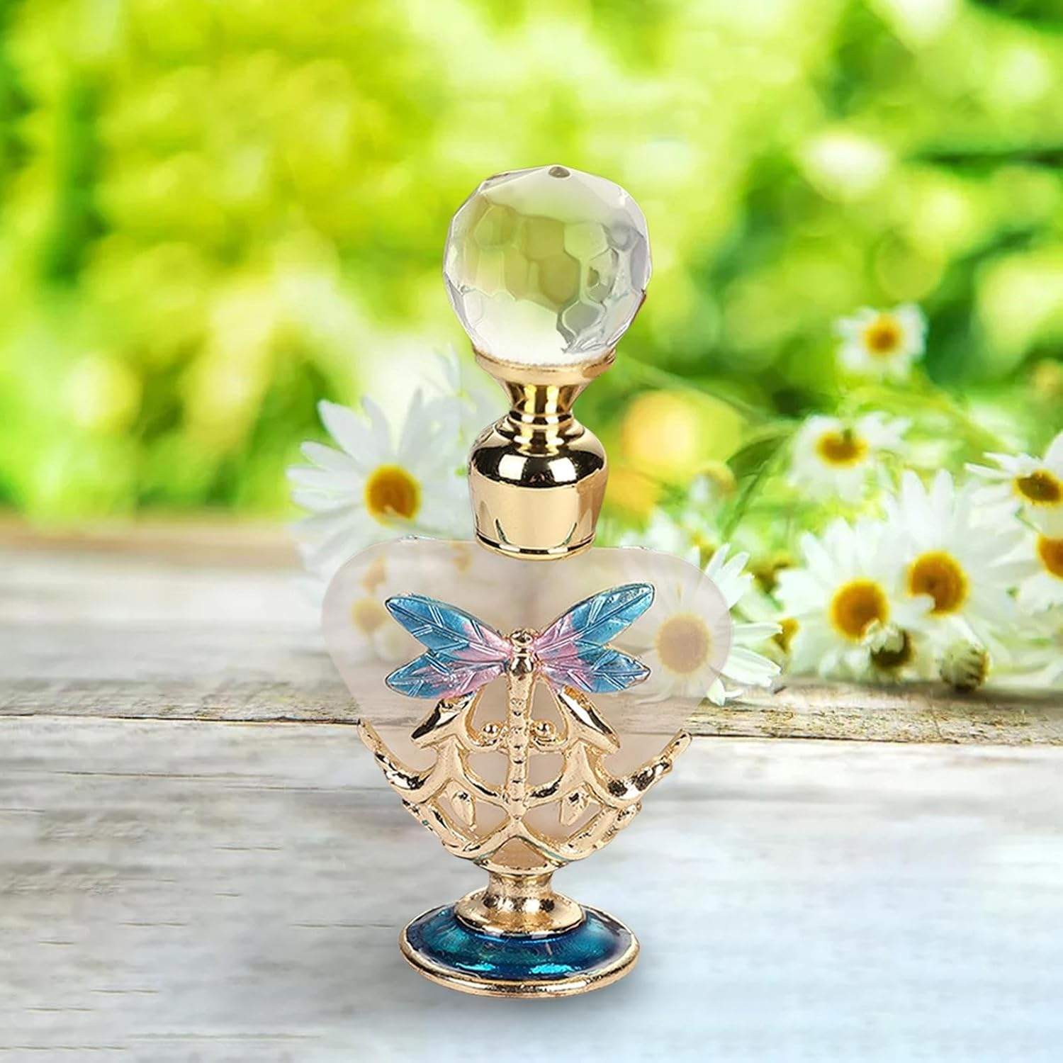 OIIBWQ Decorative Perfume Bottle, Fancy Decorative Travel Bottle, Refillable, Small Leak, Reusable Bottles for Essential Oils In, Blue - Yellow image number 2